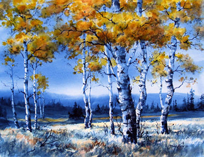 Mountain Aspens by Mary Blain